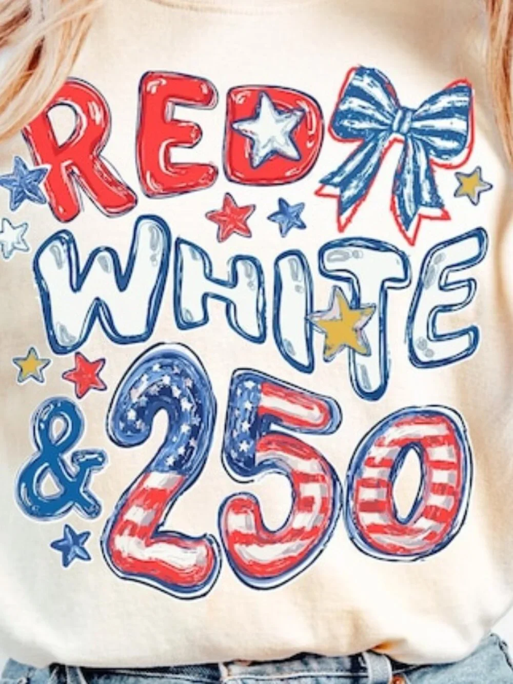 250th Anniversary Shirt, Red White and 250 Tee, 4th of July Shirt - Picture 2 of 3